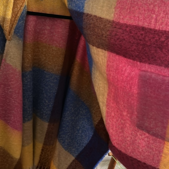 Lane Bryant Relaxed Open-Front Hooded Poncho, One Size in Buffalo Check. NWOT - Picture 7 of 16
